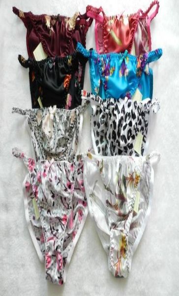

yavorrs 8pieces women039s silk string panties bikini flower size sxxl5422475, Black;pink