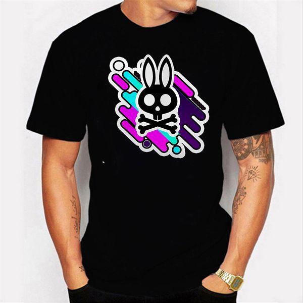 

mens tshirts skull bunny print t shirt for men hip hop streetwear funny tshirt cotton harajuku tees male clothes 230710, White;black