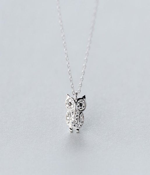 

mloveacc authentic 100 925 sterling silver animal cute owl necklace women pendant necklace sterling silver jewelry y2009183626367