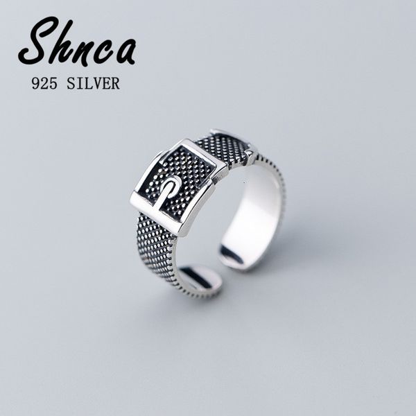 

wedding rings vintage 925 sterling silver belt buckle ring thai original handmade open for women girl anillos tyb100 230710, Slivery;golden