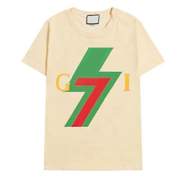 

23 new men's clothing, early spring short-sleeved t-shirt with color contrast print, logo letter printing, color contrast sleeves, loos, White;black