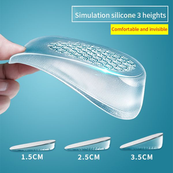 

shoe parts accessories silicone gel invisible height increase insole heel lifting inserts shoe foot care protector elastic cushion insert fo, White;pink