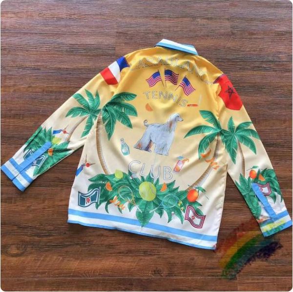 

shirts men women long sleeved yellow print shirt tees, White;black