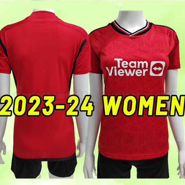 

women 23 24 antony casemiro martinez eriksen manchesters soccer jerseys rashford 2023 2024 sancho b. fernandes fred mans utds football shirt, Black;yellow