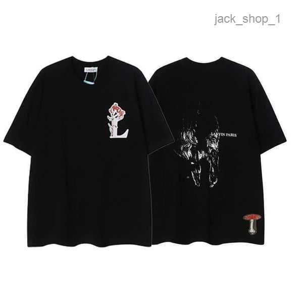 

ss23 designer lanvins t shirt shorts fashion men's and women's beige speckle alphabet print trendy trend basic casual loose half s, White;black