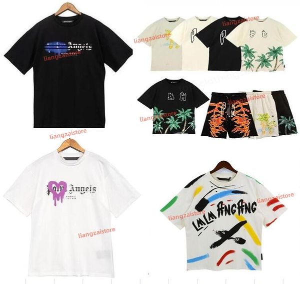 

men's t shirts 2023 summer mens palm shir graffii t shir palms palmangel ciy designer limied inkje graffii leer prining women's an, White;black