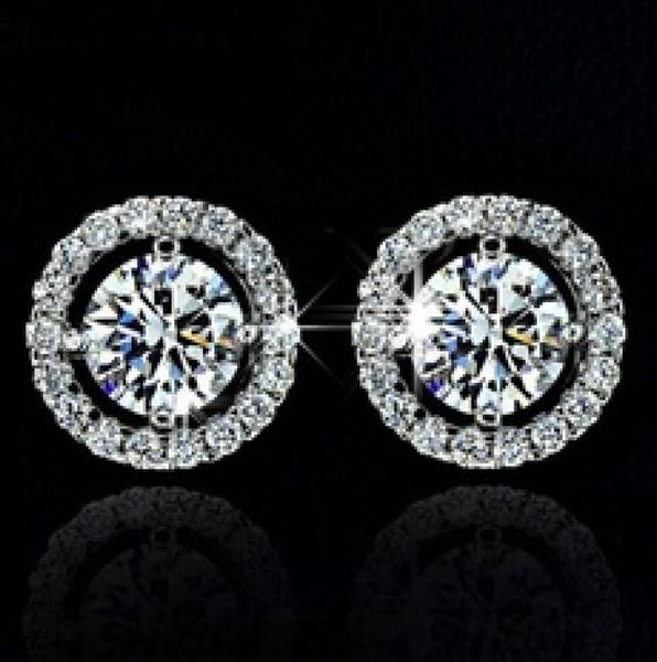 

round cut white z diamond silver stud earrings wedding party jewelry gifts christmas gift5038709, Golden;silver
