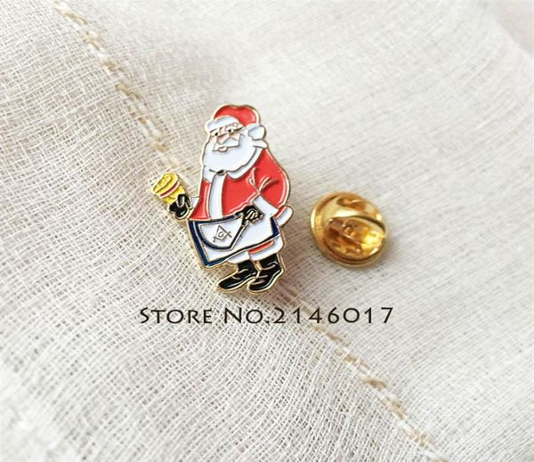 

100pcs custom enamel metal pins brooch master apron lapel pin santa ma christmas badge mason mason cartoon xmas men31565937611, Gray