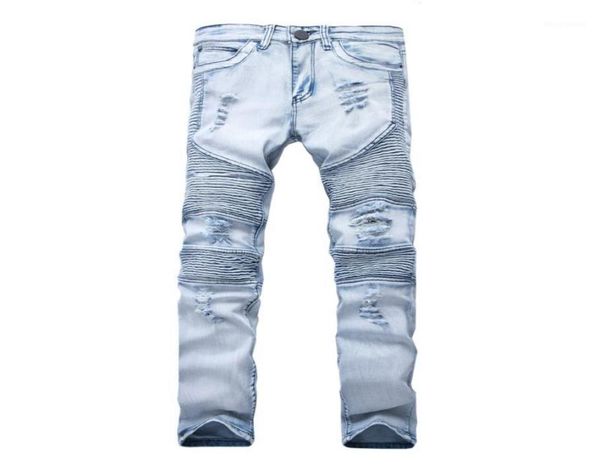 

men039s jeans clothing pants slp blueblack destroyed mens slim denim straight biker skinny men ripped jeans12246447, Blue