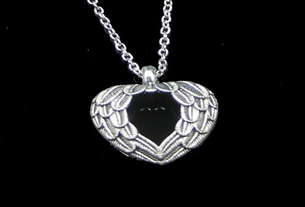 

fashion 2924mm heart angel wings pendant necklace link chain for female choker necklace creative jewelry party gift7371027, Silver