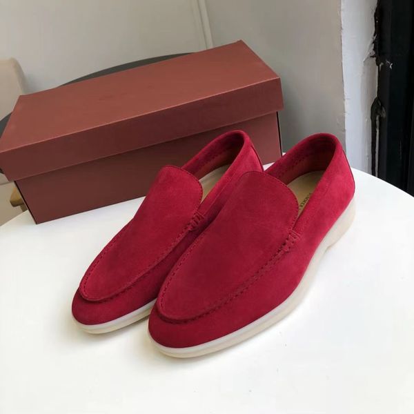 

Men's Casual Shoes LP Loafers Flat Low Top Suede Cow Leather Oxfords Moccasins Summer Walk Comfort Loafer Slip On Loafer Rubber Sole Flats Shoes