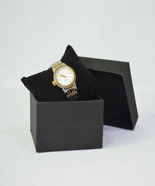

whole 5pcs jewelry packaging gift boxes watch storage box with black velvet cushion pillow bracelet bangle display holder case9172820, Black;white