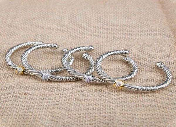 

cable jewelry bracelet sliver bangle charm designer classics color fashion bracelets with white and pink zircon 7mm5901630, Black