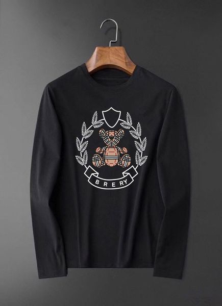 

2023 fashion designer luxury men's brown bear pullover brand print sweatshirt basic style couple large size embroidery spring autumn st, Black