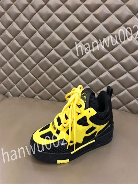 

new luxury designer flat sneaker trainer casual shoes leather white letter overlays fashion platform mens womens low sneakers rd230601, Black