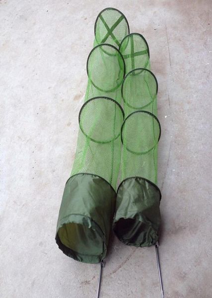 

5 small mesh nets durable anticorrosion layer fishing net cage utility tool foldable fishing net portable piling2143312