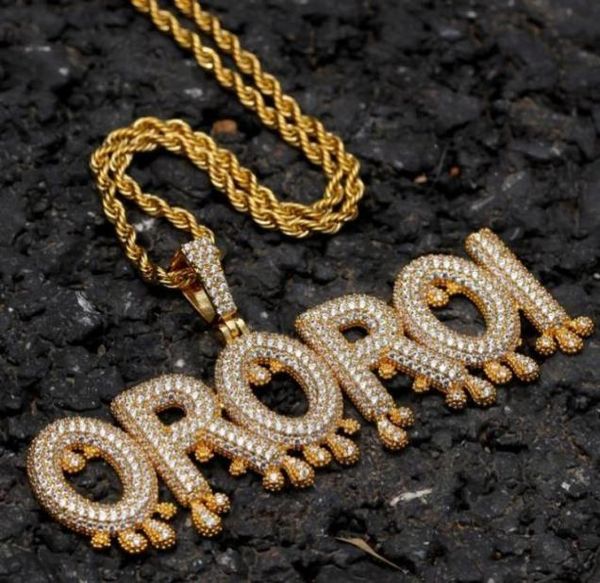 

az custom name initial letters pendant necklace with rope chain and tennis chain silver gold color iced jewelry39395103163387