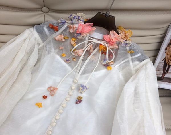 

zm stereo flower lantern sleeve shirt summer dresses for women 2022 new valentine039s day birthday mother039s day gift austr7790662, White