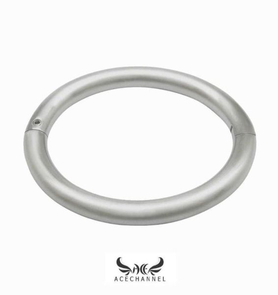 

acechannel matt brushed stainless steel lockable wrist ankle cuffs bangle bracelet steel wrists fashion jewelry bracelets cuff q071129172, Black