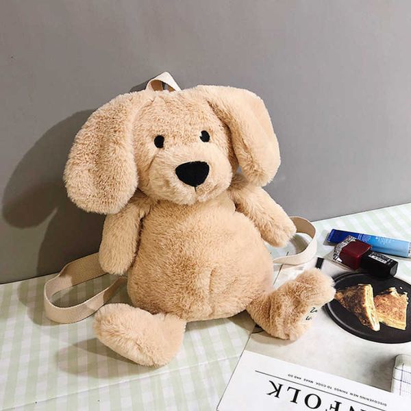 

backpacks simulation cartoon dog stuffed plush backpacks children cute animal prints travel shoulder bag toy kids kindergarten gifts g230518