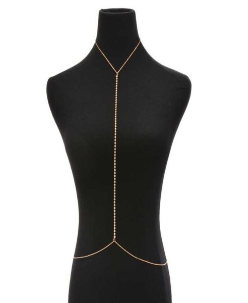 

fashion net harness rhinestone chain necklace gold color waist chain women jewelry bikini metal body chain p08114757022, Silver