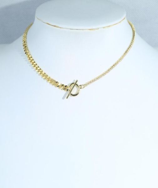 

chokers elegant dazzling cz tenis chain choker necklace luxury cuban with gold color toggle clasp for women jewelry2041304, Golden;silver