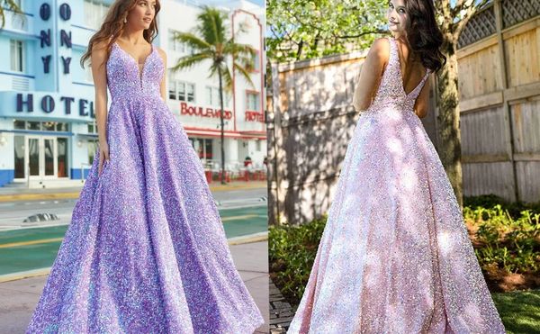 

a line sequined prom dresses v-neck floor length arabic sequins formal evening wear party gown, Black