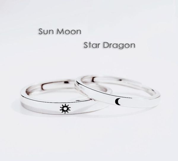 

simple opening sun moon ring minimalist silver color sun moon adjustable ring for men women couple engagement jewelry5983304