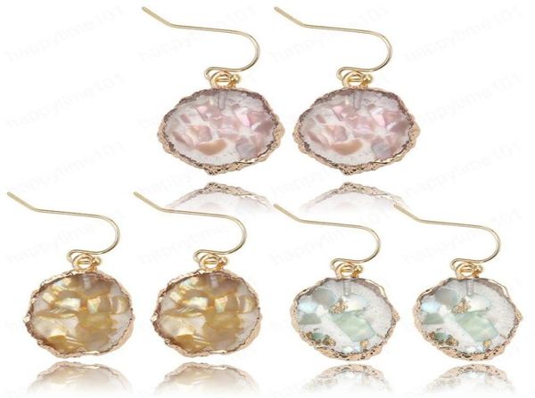 

fashion round drop dangle blue resin earrings for women luxury shell charm earings boho jewelry aretes de mujer29751802089342, Silver