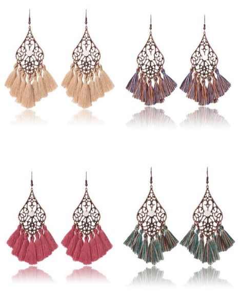 

bohemia colorful cotton handmade pearl fringe earings 4 styles tassel drop hook earrings fashion long dangle jewelry for women lad3593366, Silver
