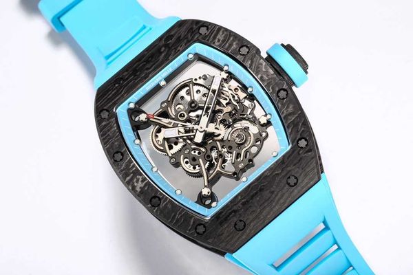 

designer fantasic men wrist watch superb rm055 active tourbillon watches 0gg3 bbr factory high-end quality mechanical uhr ntpt all carbon fi, Slivery;brown