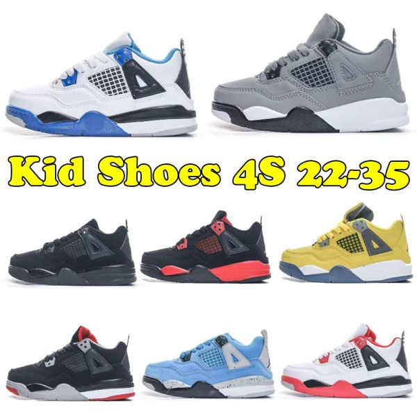 

kids shoes 4 basketball 4s designer sneakers boys military black cat trainers baby kid shoe fire red thunder girls children youth toddler in