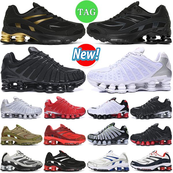 

shox tl running shoes women mens trainers triple black white red grey silver blue orange volt sunrise men des chaussures women outdoor sneak