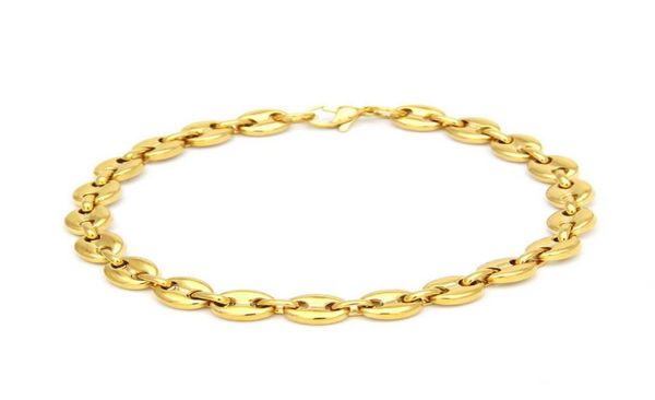 

new fashion unique design men bracelet chain yellow gold plated 316l stainless steel bracelets for men hip hip jewelry nice gift7751533, Black