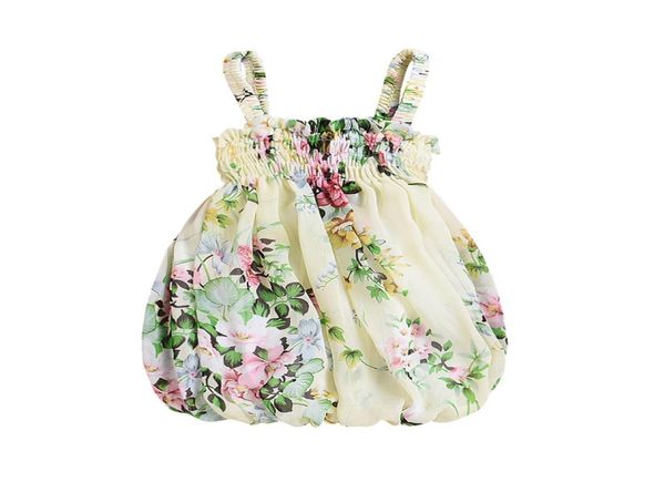 

flower baby girl dresses summer infant girls clothing cute baby girl clothes floral ruffle suspender girls dresses princess party 6966565, Red;yellow
