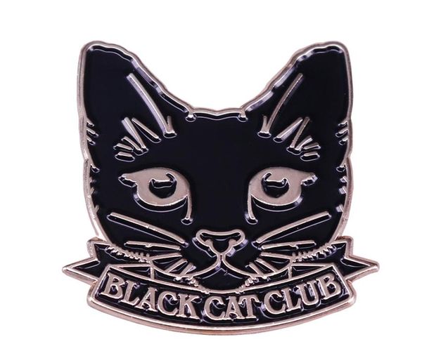 

black cat club pin crazy cat lady brooch perfect cat lover collection2117141, Gray