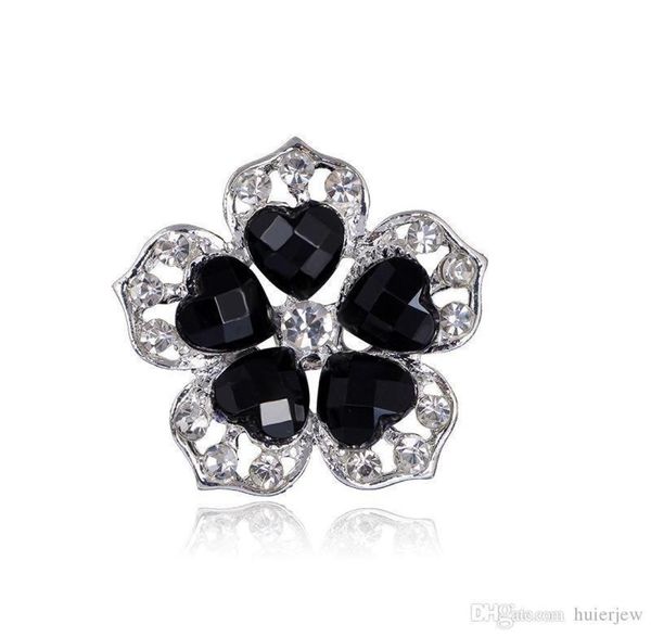 

pretty brooches for women retro style black big crystal brooch elegant black colored flower women brooch pins crystal rhinestone b5621531, Gray