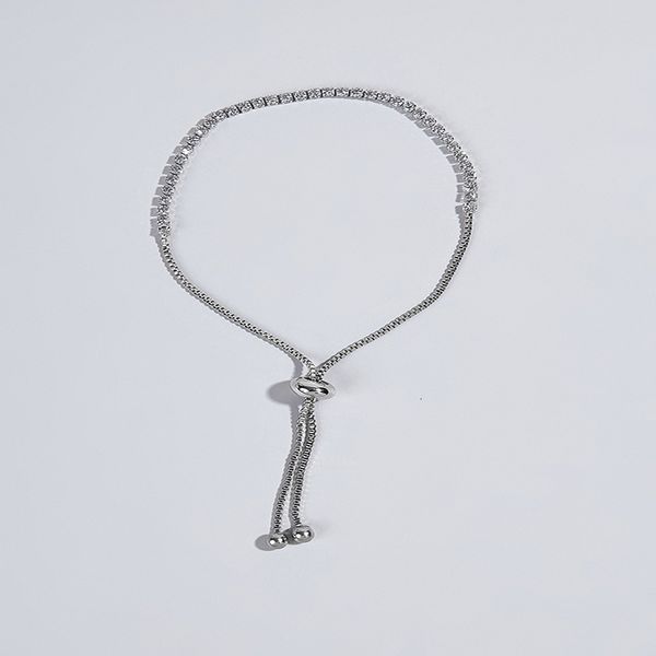 

chain fashion silver plated simple bracelet for women minimalist adjustable charm wedding party jewelry gift 230710, Black