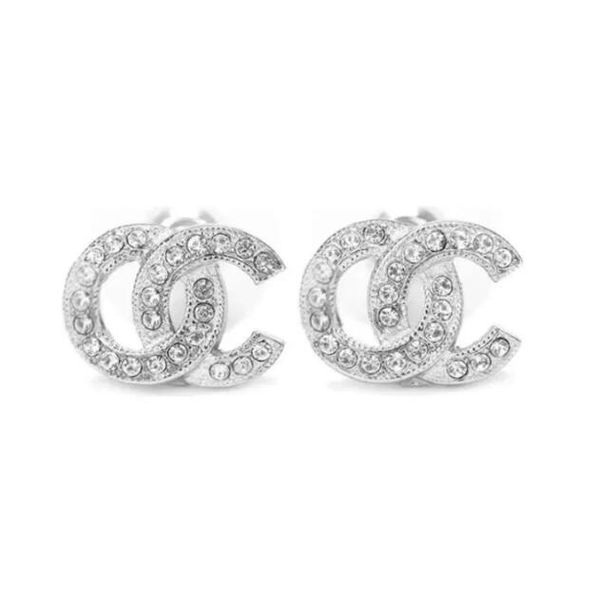 

luxury designer stud earrings woman luxury designer earring diamond earrings fashionable pearl earrings c letter jewelry women 18k diamond w, Golden;silver