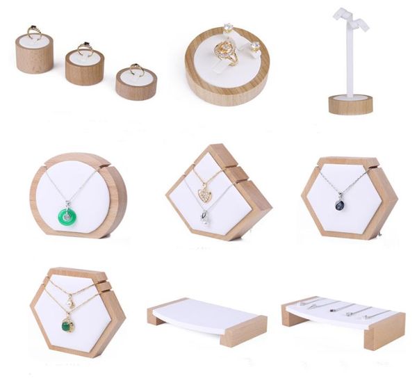 

luxury wood jewelry display stand jewellery displays boutique counter trade show showcase exhibitor ring earring necklace bracelet4158108, Black