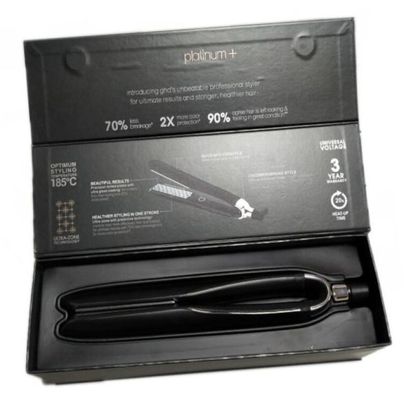 

9hd platinum hair straightener ceramic flat iron professional styler hairs curler straighteners plate tools7063237, Black