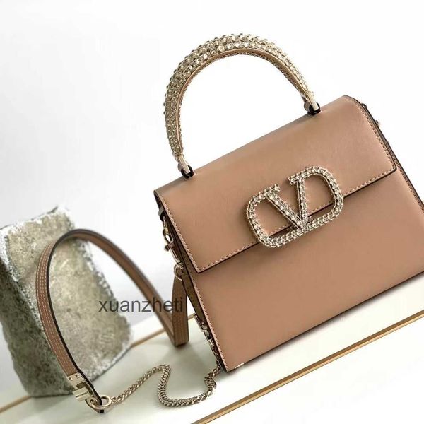 

crystal luxury valentins classic cowhide ladies women decorated bags handbag metal designer diamond handle handheld shoulder crossbody p7t7