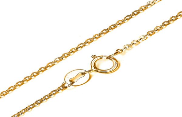 

fashion jewelry rolo chain yellow gold 18k gold plated necklace whitegold for women 1mm 1618 inches 4045cm5036014, Silver