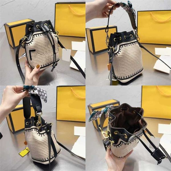 

evening bags designer bags weave shoulder bag women luxurys handbags vintage beach holiday straw bucket lady crossbody purse 230310