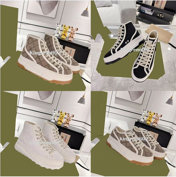 

designer sneakers tennis 1977 casual shoes canvas embossed trainers women lace up jacquard retro platform sneaker multicolored embroidery sh, Black