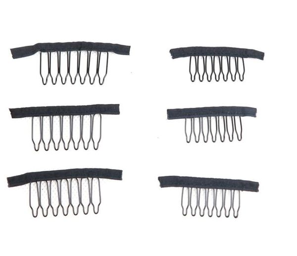 

7teeth wig combs clips lace wig clips attach caps wig combs insert wig clips hair extensions tools7088307, Black;brown