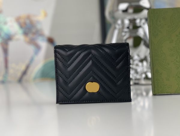 

luxury designer wallets women marmont coin purses fashion ophidia card holder g466 high-quality golden metal letter zig zag clutch ladies ja, Red;black