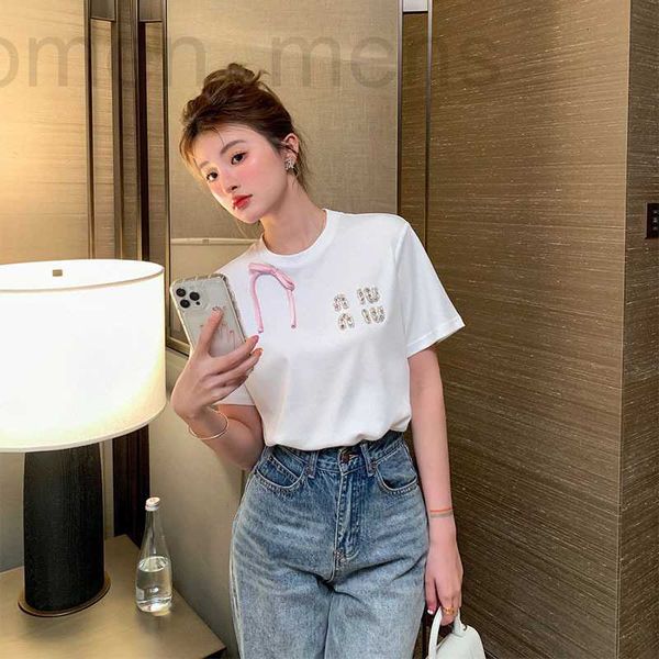 

women's leather & faux designer xiaoxiangfeng pink silk ribbon bow tee shirt for loose and versatile, slim simple, reduced age short sl, Black