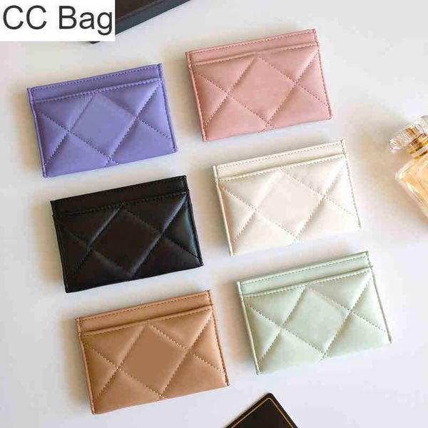 

cc bag card holders women holder coin purse short wallet key pouch bag multicolor fahion thin leather handbag clutch luxury designers, Brown;gray