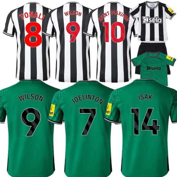 

kids kit 22 23 24 new castle soccer jerseys boys bruno g. joelinton football shirts 2023 2024 isak maximin wilson men jersey, Black;yellow